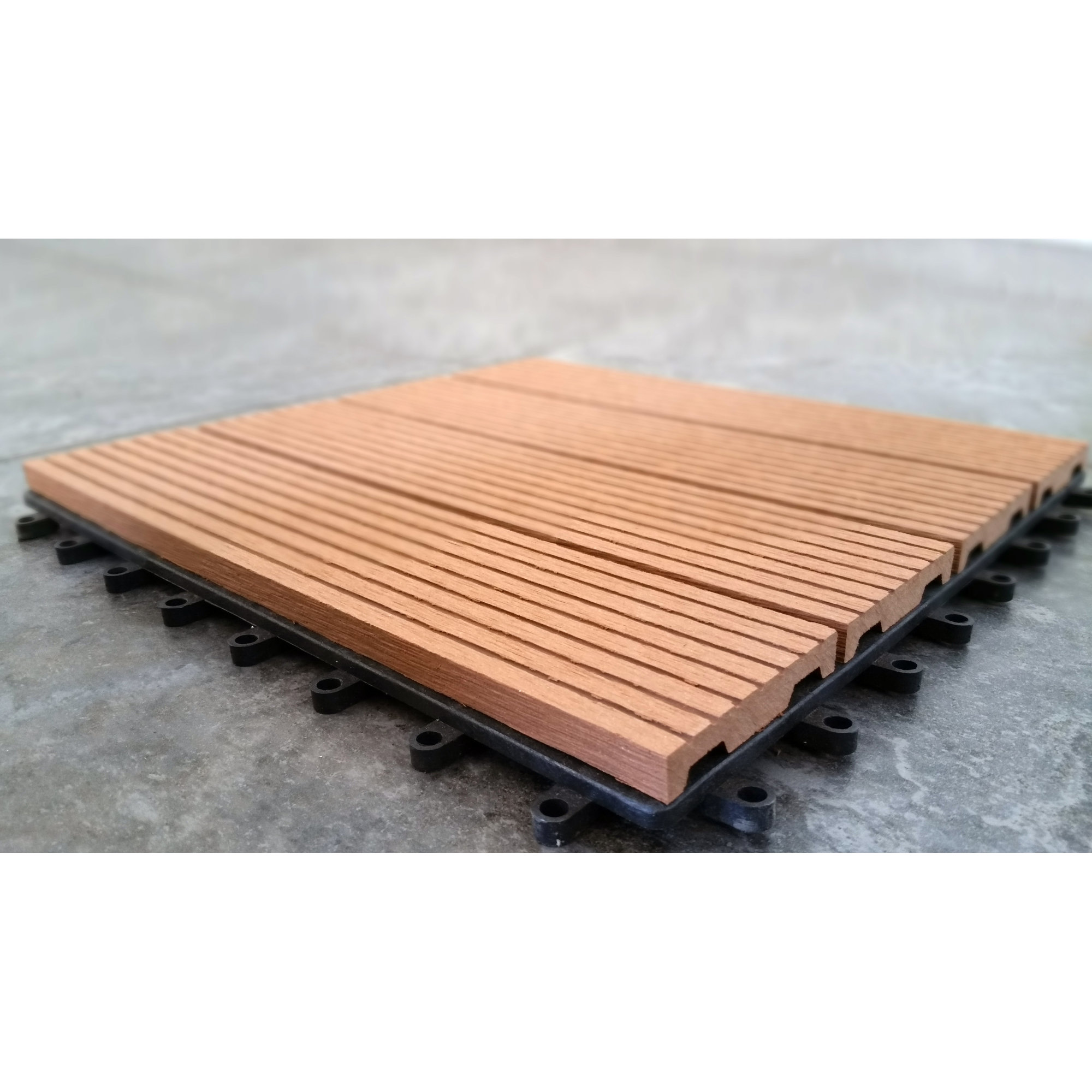 Vifah Composite Teak 12" x 12" Interlocking Deck Tiles & Reviews Wayfair